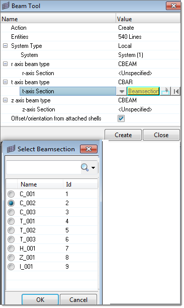 select_beamsection